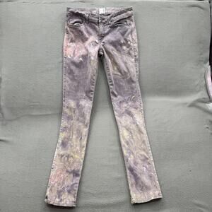 Rich & Skinny Jeans Womens 29 Gray Marble Wash Low Rise Straight Stretch Denim